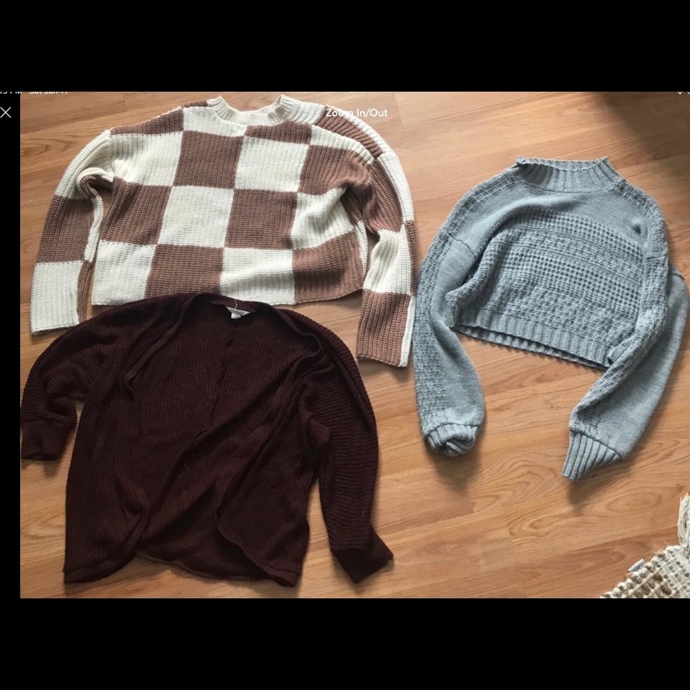 Crop sweaters and cardigan
